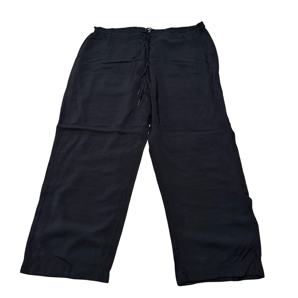 Simply Vera Vera Wang Black Wide-Leg Pull-On Drawstring Pants